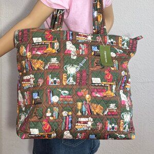 Vera Bradley X Harry Potter Original Zip Tote in Hogwarts Library NWT